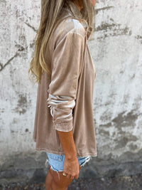 Damen Samtbluse Rückansicht - Elegante Freizeitmode-Luzern Mode