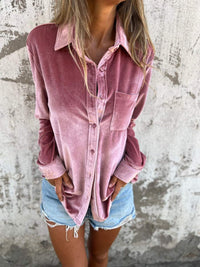 Damen Samtbluse Rückansicht - Elegante Freizeitmode-Luzern Mode