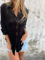 Damen Samtbluse Rückansicht - Elegante Freizeitmode-Schwarz-S-Luzern Mode