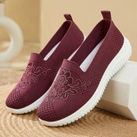 Damen Sneaker Mesh mit Stickerei - Bequeme Freizeitschuhe-Luzern Mode