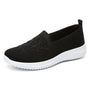 Damen Sneaker Mesh mit Stickerei - Bequeme Freizeitschuhe-Schwarz-36-Luzern Mode