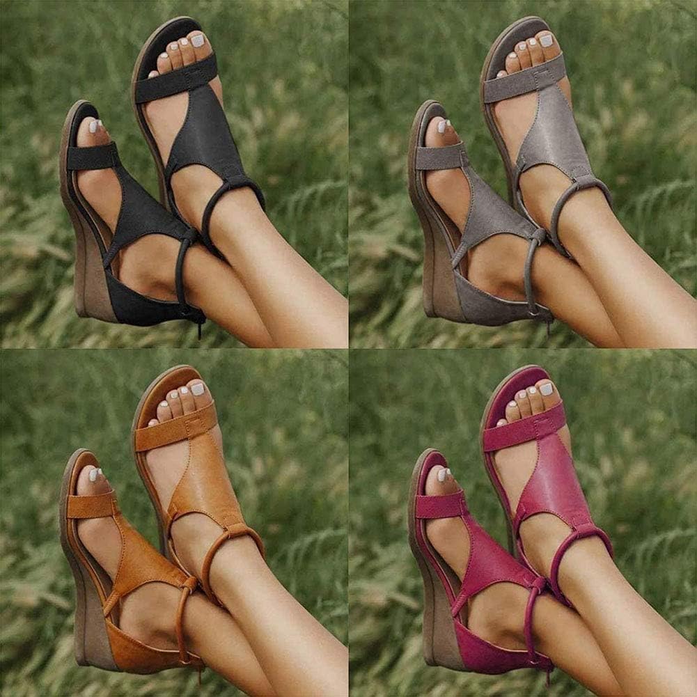 Bequeme Damen Keilsandalen mit Knöchelriemen Design-Luzern Mode