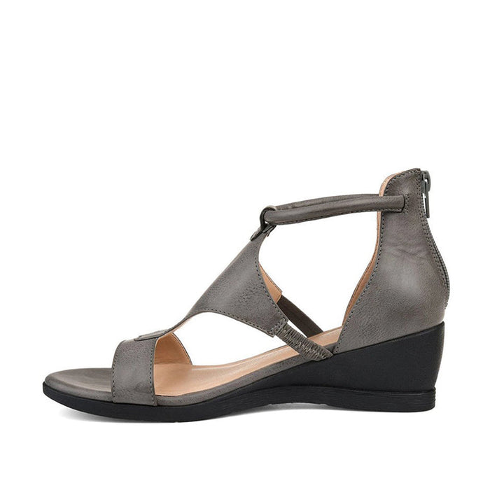 Bequeme Damen Keilsandalen mit Knöchelriemen Design-Luzern Mode