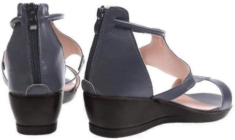Bequeme Damen Keilsandalen mit Knöchelriemen Design-Luzern Mode