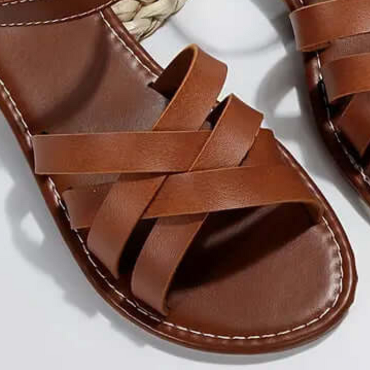 Damen Sandalen mit Kreuzriemen - Bequeme Sommerschuhe-Luzern Mode