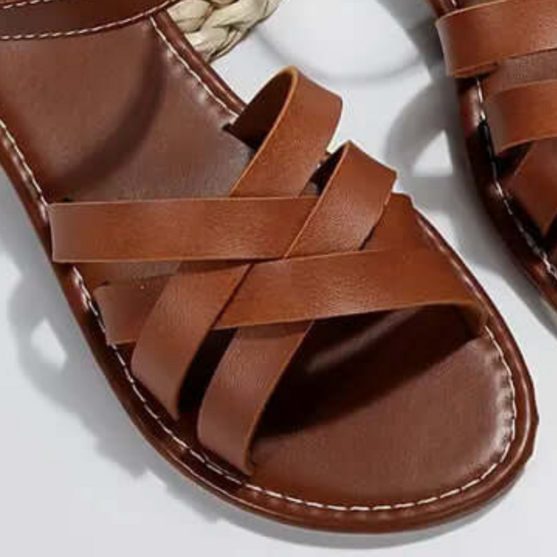 Damen Sandalen mit Kreuzriemen - Bequeme Sommerschuhe-Luzern Mode