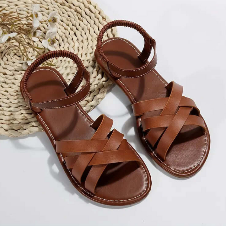 Damen Sandalen mit Kreuzriemen - Bequeme Sommerschuhe-Luzern Mode
