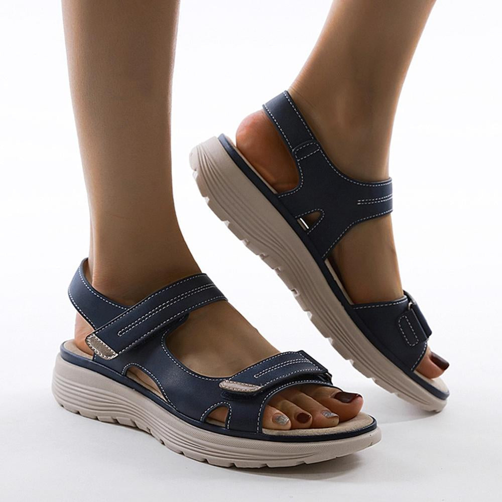 Damen Orthopädische Sandalen mit Klettverschluss Komfort-Luzern Mode