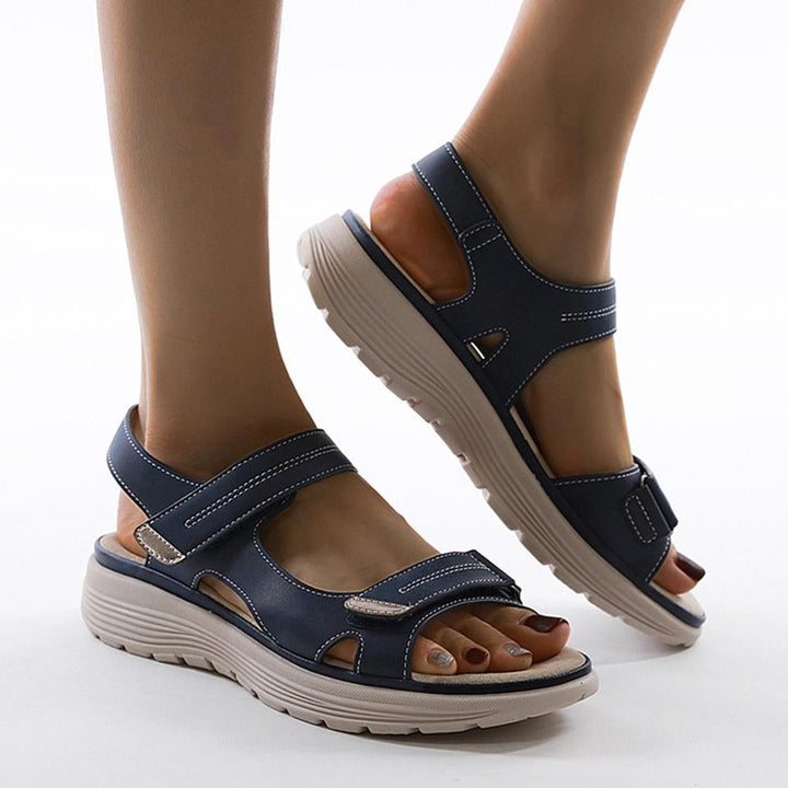 Damen Orthopädische Sandalen mit Klettverschluss Komfort-Luzern Mode
