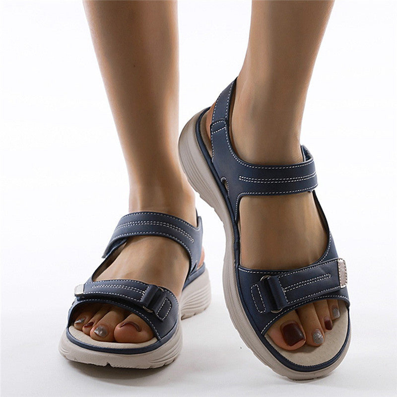 Damen Orthopädische Sandalen mit Klettverschluss Komfort-Luzern Mode