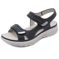 Damen Orthopädische Sandalen mit Klettverschluss Komfort-Schwarz-36-Luzern Mode