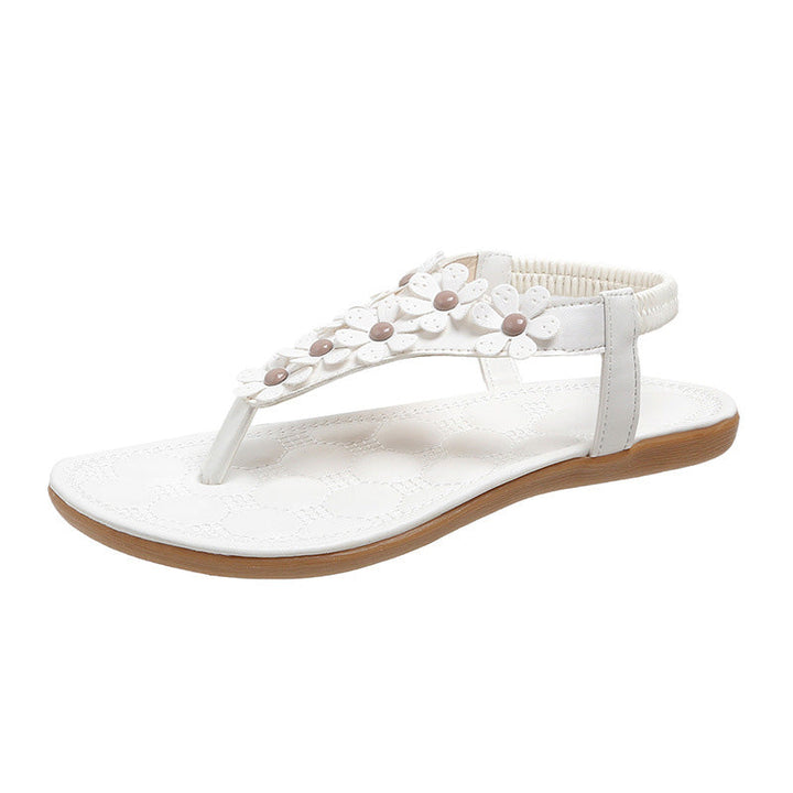 Damen Sandalen mit Blumenmuster und Fußkettchen Design-Luzern Mode