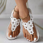 Damen Sandalen mit Blumenmuster und Fußkettchen Design-Weiß-35-Luzern Mode