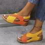 Bequeme Damen Sandalen mit Keilabsatz und Riemchen-Design-Orange-37-Luzern Mode