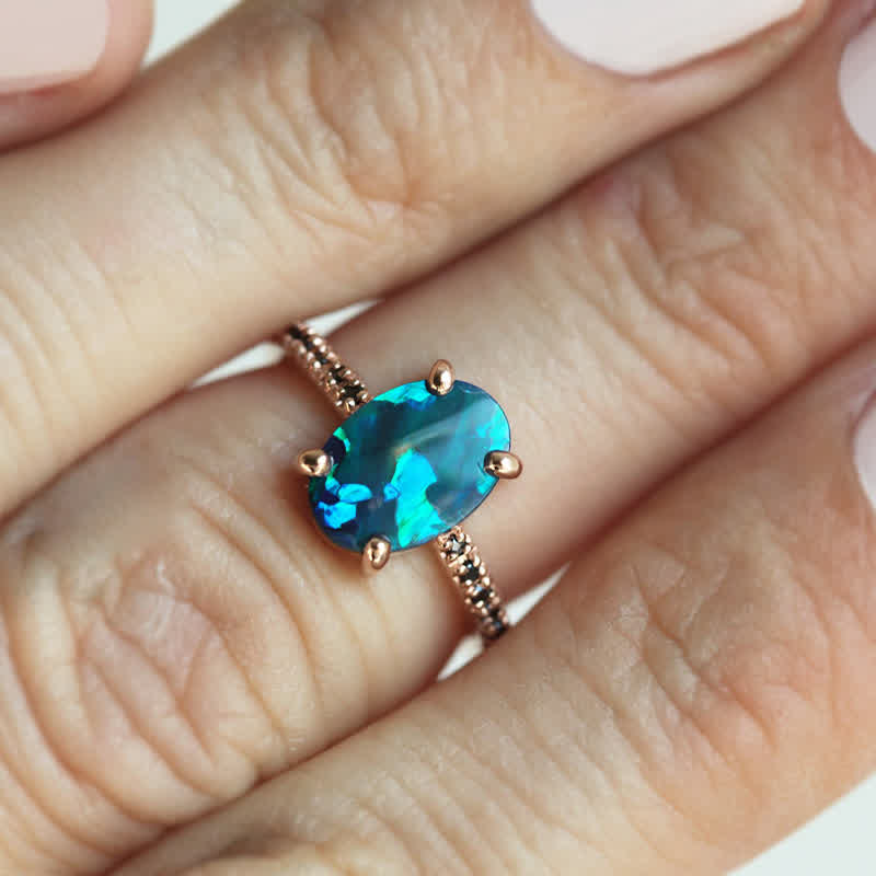 Ringe für Damen | 3-teiliges Set | Saphir | Opal | Elegant | Luxuriös-Luzern Mode