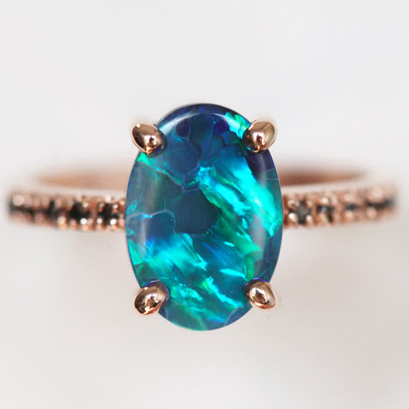 Ringe für Damen | 3-teiliges Set | Saphir | Opal | Elegant | Luxuriös-Luzern Mode