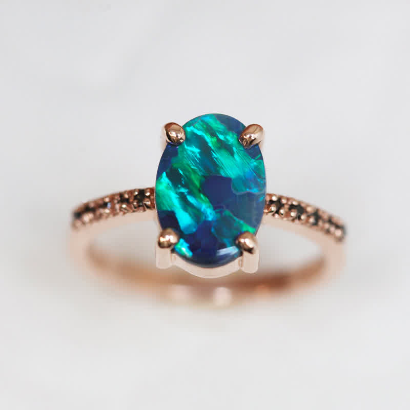 Ringe für Damen | 3-teiliges Set | Saphir | Opal | Elegant | Luxuriös-Luzern Mode