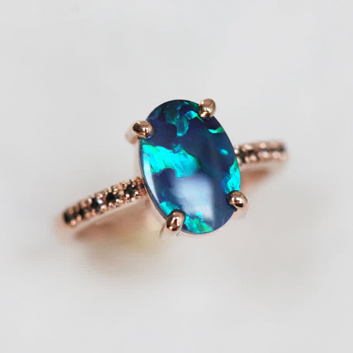 Ringe für Damen | 3-teiliges Set | Saphir | Opal | Elegant | Luxuriös-Luzern Mode
