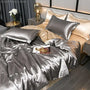 Satiniertes Bettbezug | Luxus Vielseitig Weich Komfortabel Uni-200x230cm (2.0m Bett)-A-1-Luzern Mode