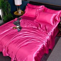 Satiniertes Bettbezug | Luxus Vielseitig Weich Komfortabel Uni-200x230cm (2.0m Bett)-A-12-Luzern Mode