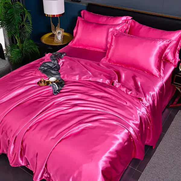 Satiniertes Bettbezug | Luxus Vielseitig Weich Komfortabel Uni-200x230cm (2.0m Bett)-A-12-Luzern Mode
