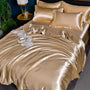 Satiniertes Bettbezug | Luxus Vielseitig Weich Komfortabel Uni-200x230cm (2.0m Bett)-A-14-Luzern Mode