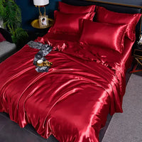 Satiniertes Bettbezug | Luxus Vielseitig Weich Komfortabel Uni-200x230cm (2.0m Bett)-A-15-Luzern Mode