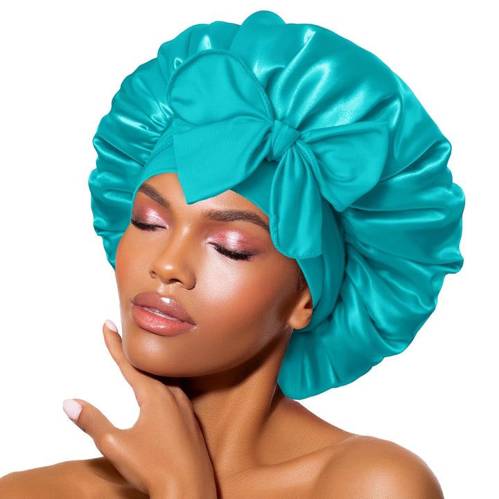 Seidenschlafmütze für Damen - Glattes Haar, Hohe Qualität-Aqua Blau-Luzern Mode