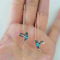 Kolibri Ohrringe | Handgefertigt Emaille Nachhaltig Stilvoll Schick-Blau-Luzern Mode