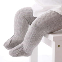 Kleinkind Strumpfhose Baumwolle - Weiche Baby Leggings-Hellgrau-S-Luzern Mode