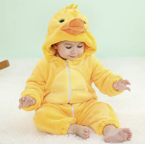Baby-Strampler | Niedlich, Tierdesigns, Bequem, Weich, Atmungsaktiv, Langlebig-Ente-70 (0-6 Monate)-Luzern Mode