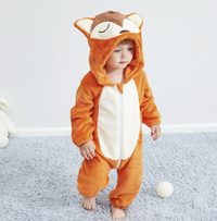 Baby-Strampler | Niedlich, Tierdesigns, Bequem, Weich, Atmungsaktiv, Langlebig-Fuchs-70 (0-6 Monate)-Luzern Mode