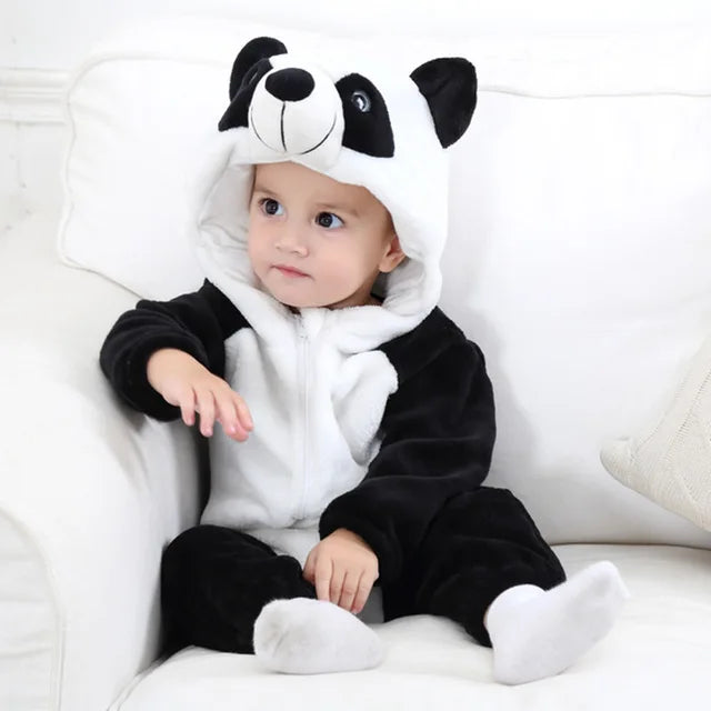 Baby-Strampler | Niedlich, Tierdesigns, Bequem, Weich, Atmungsaktiv, Langlebig-Panda-70 (0-6 Monate)-Luzern Mode