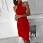 Halterkleid | Midi | Mouwloos | Zacht | Zijde | Effen | Losfittend-Rot-S-Luzern Mode