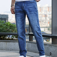 Herren Slim Fit Jeans mit Stretch für Freizeit und Büro-S-Blau-Luzern Mode