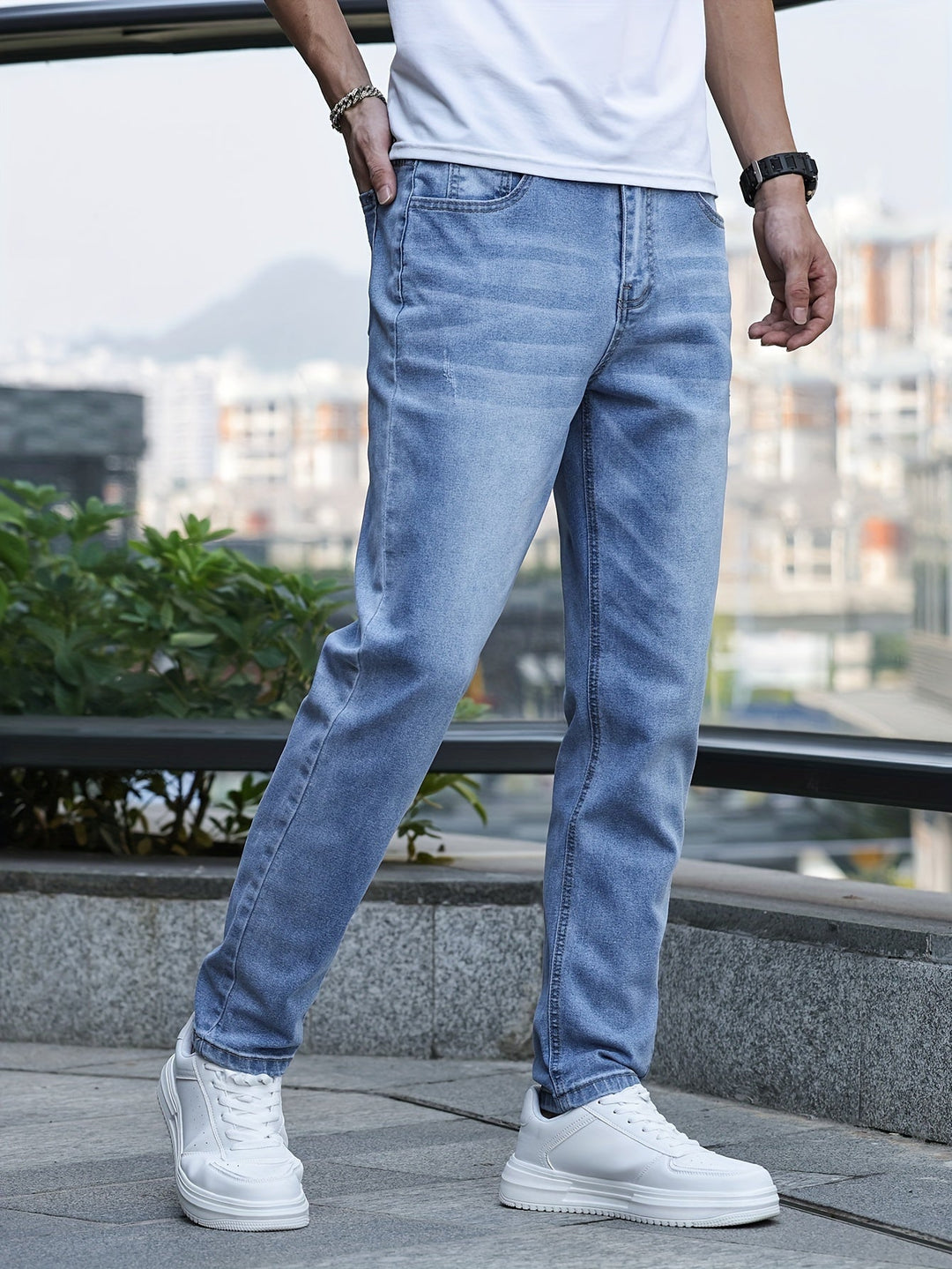 Herren Slim Fit Jeans mit Stretch für Freizeit und Büro-Luzern Mode