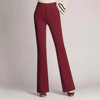 Damenhose | Slim Fit | Ausgestellt | Hohe Taille | Knopf | Unifarben-Luzern Mode