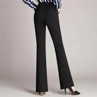 Damenhose | Slim Fit | Ausgestellt | Hohe Taille | Knopf | Unifarben-Luzern Mode