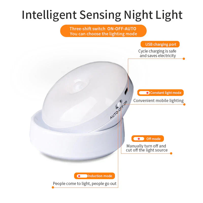 Nachtlampe | Sensor Smart Stilvoll Drahtlos Komfort Vielseitig Aufladbar-Luzern Mode