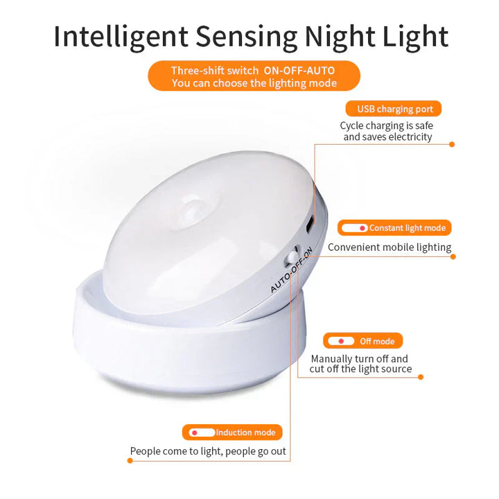 Nachtlampe | Sensor Smart Stilvoll Drahtlos Komfort Vielseitig Aufladbar-Luzern Mode