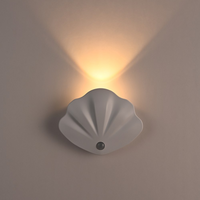 Muschel Lampe mit Bewegungsmelder | Einstellbar | LED | Kabellos | USB-Luzern Mode