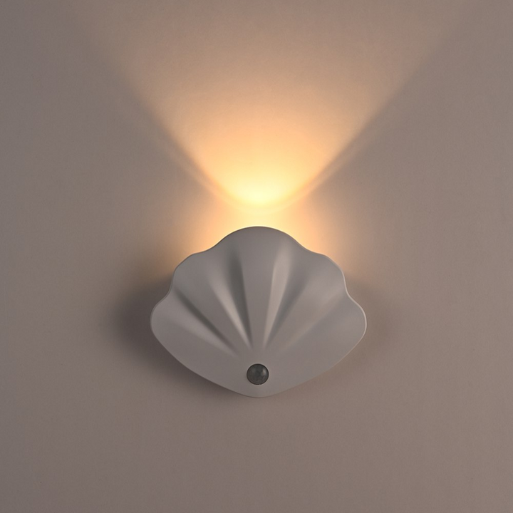 Muschel Lampe mit Bewegungsmelder | Einstellbar | LED | Kabellos | USB-Luzern Mode