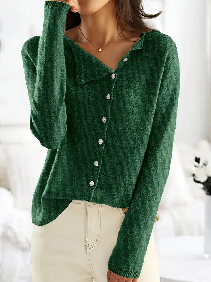 Damen Strickjacke mit Knopfleiste - Eleganter Cardigan-Luzern Mode