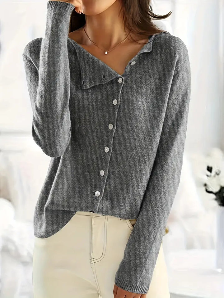 Damen Strickjacke mit Knopfleiste - Eleganter Cardigan-Luzern Mode