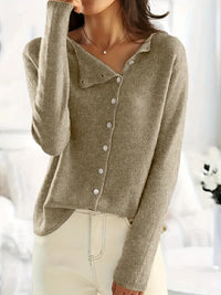 Damen Strickjacke mit Knopfleiste - Eleganter Cardigan-Luzern Mode