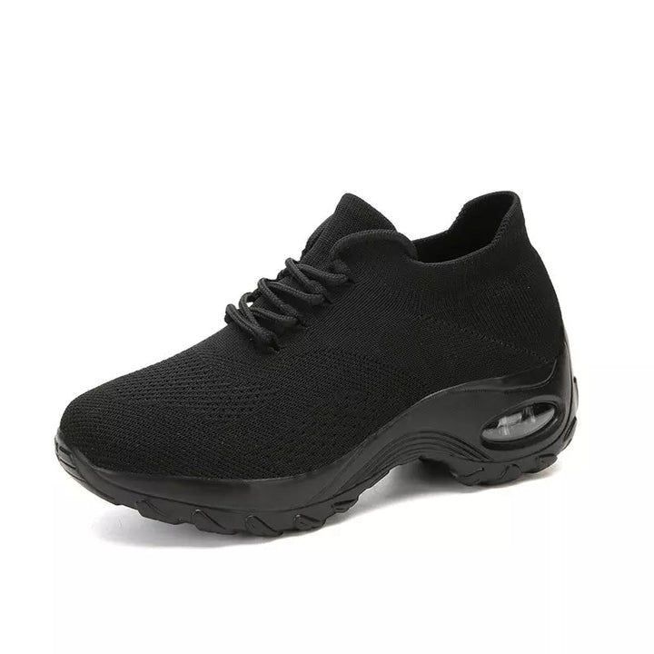 Damen Sneaker mit Luftpolstersohle für Komfort und Stil-Schwarz-34-Luzern Mode