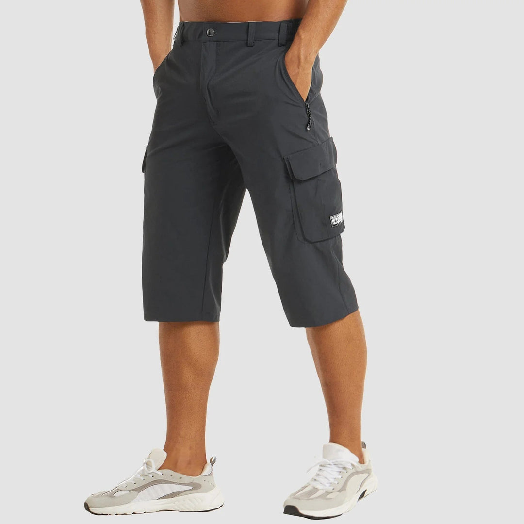 Herren Cargo-Shorts | Schnelltrocknend | Einfarbig | Normale Passform | Knopfverschluss-Luzern Mode