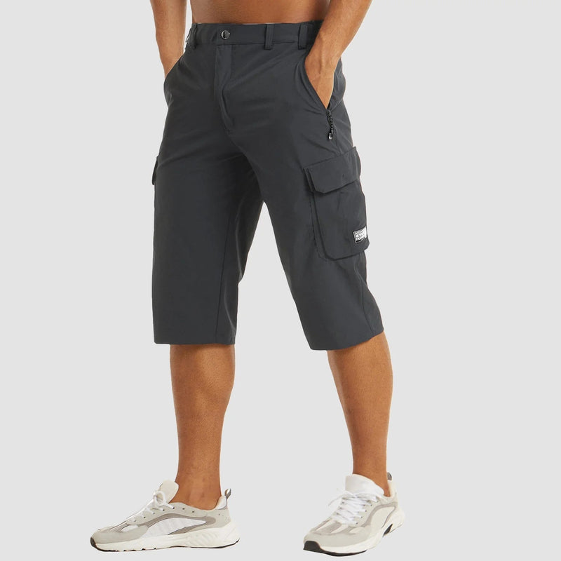 Herren Cargo-Shorts | Schnelltrocknend | Einfarbig | Normale Passform | Knopfverschluss-Luzern Mode