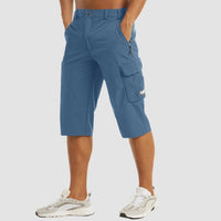 Herren Cargo-Shorts | Schnelltrocknend | Einfarbig | Normale Passform | Knopfverschluss-Luzern Mode