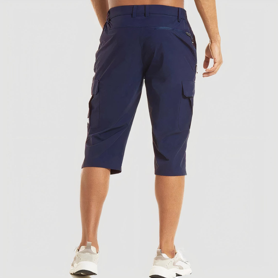 Herren Cargo-Shorts | Schnelltrocknend | Einfarbig | Normale Passform | Knopfverschluss-Luzern Mode